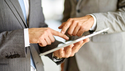 Business manager mentoring new recruit in finance and consulting services