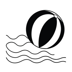 beach ball rolling near ocean waves