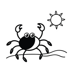 crab walking on sunny beach