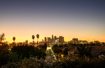 Fototapeta premium Downtown Los Angeles at sunset