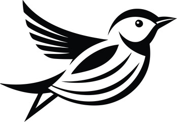 Minimalist bird in flight silhouette emblem for modern logo design
