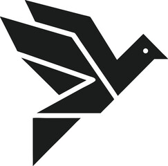 Modern minimalist bird icon in flight single stroke style for logo design