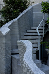 3D Printed concrete texture. architectural background. modern construction of 3D houses. printed house using a 3D printer