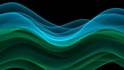 Abstract Eco Wave Patterns in Vibrant Green and Blue