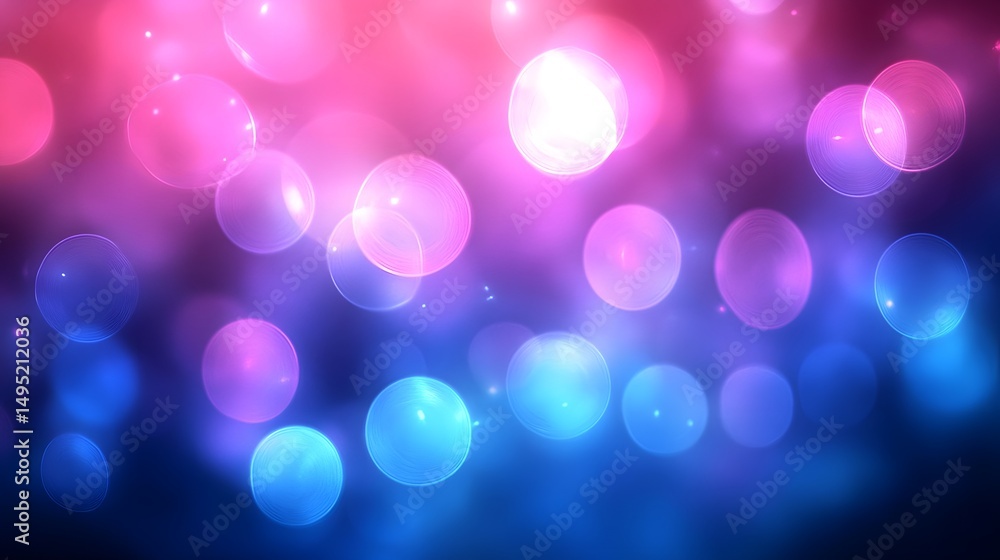 Poster digital image featuring a multitude of colorful, circular bokeh effects.background.