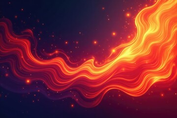 Obraz premium Abstract fiery vector art, swirling flames in vibrant colors Perfect for design projects needing a fiery element , swirl, flames, curve