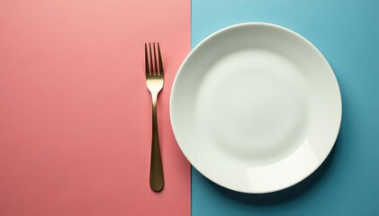 Clean empty plate, ready for food Simple, minimalist setting , serving, waiting
