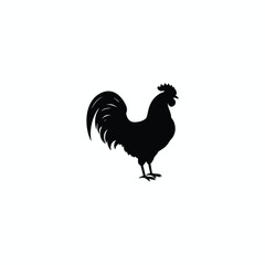 Silhouette of a rooster standing proudly.