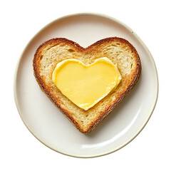  heart shaped butter on toasted bread