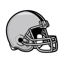 Fototapeta premium A minimalist helmet icon with a black outline and a transparent background
