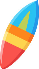 surfboard color vector icon on white or transparent background