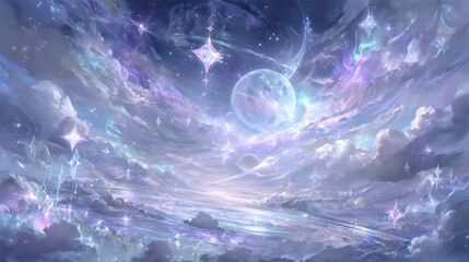 Huge clouds of hydrogen and helium, stimulated by ultraviolet radiation, illuminate the surroundings with an unearthly luminescence