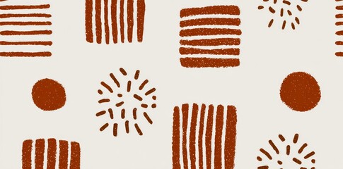 Retro-inspired and seamless, this grid pattern boasts rounded squares and lines in Mocha Mousse tones, making it perfect for tech-themed visuals, abstract layouts, packaging, and wallpaper designs