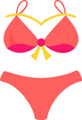 bikini color vector icon on white or transparent background