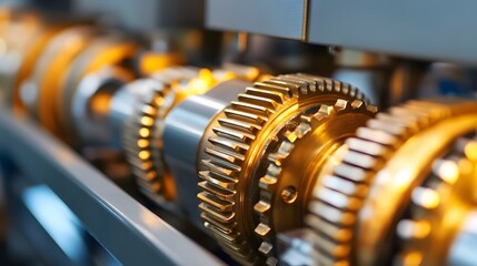 Intricate mechanical gears inside an open engine casing