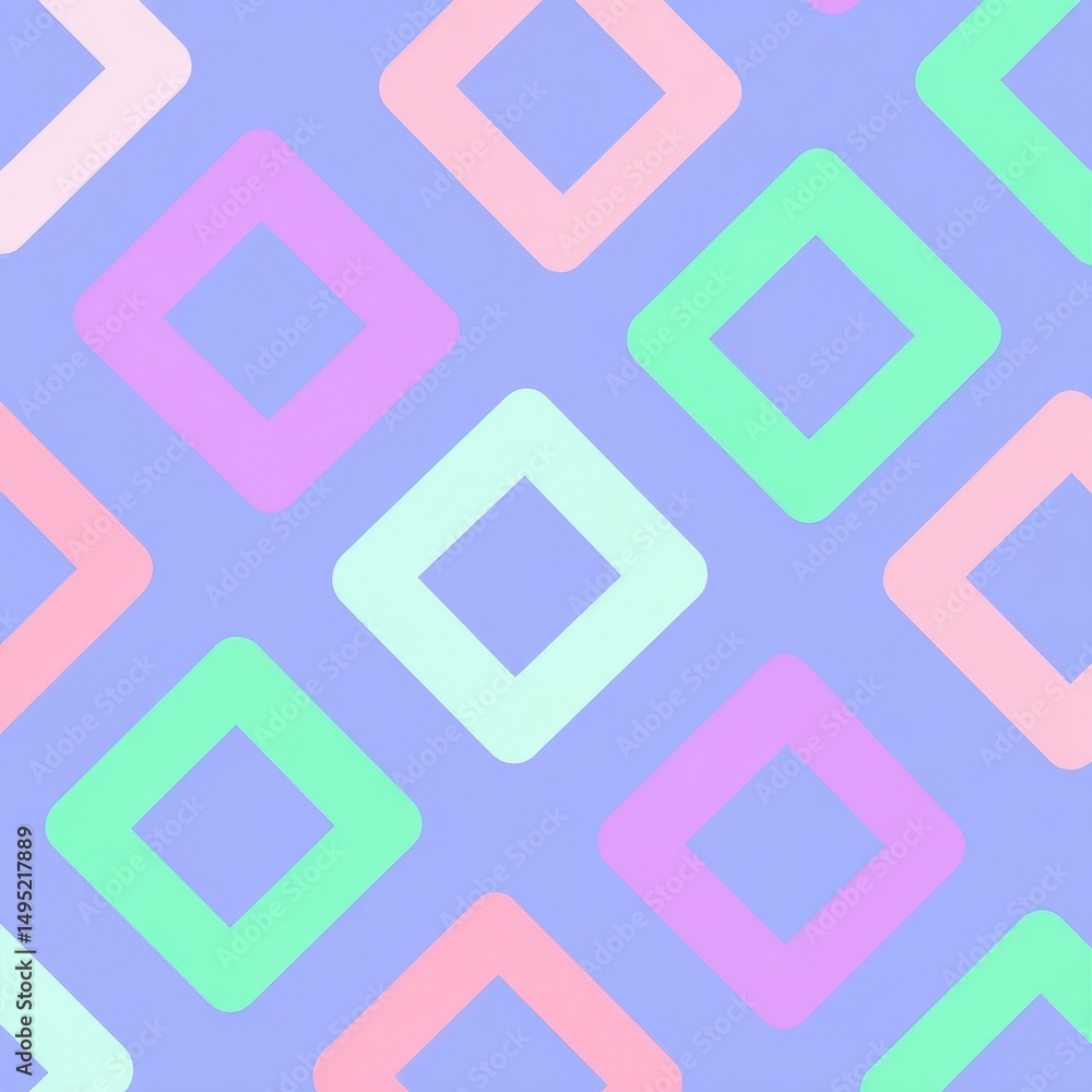 Aufkleber a seamless geometric pattern with a retro-futuristic feel is created by green abstract shapes that f