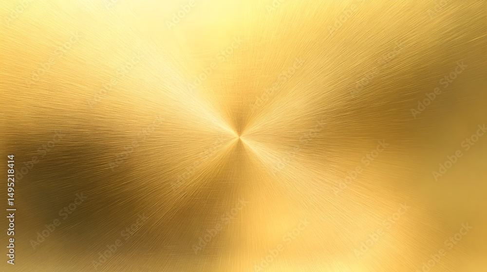 Poster radiant, gold metallic surface displays a beautiful radial texture pattern of subtle lines that crea