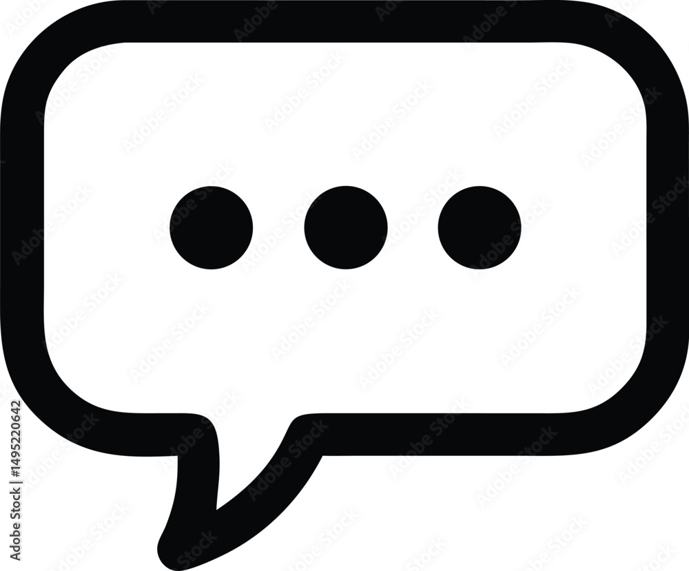 Poster minimalist chat bubble vector logo design with rounded square edges