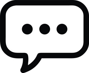 Minimalist chat bubble vector logo design with rounded square edges