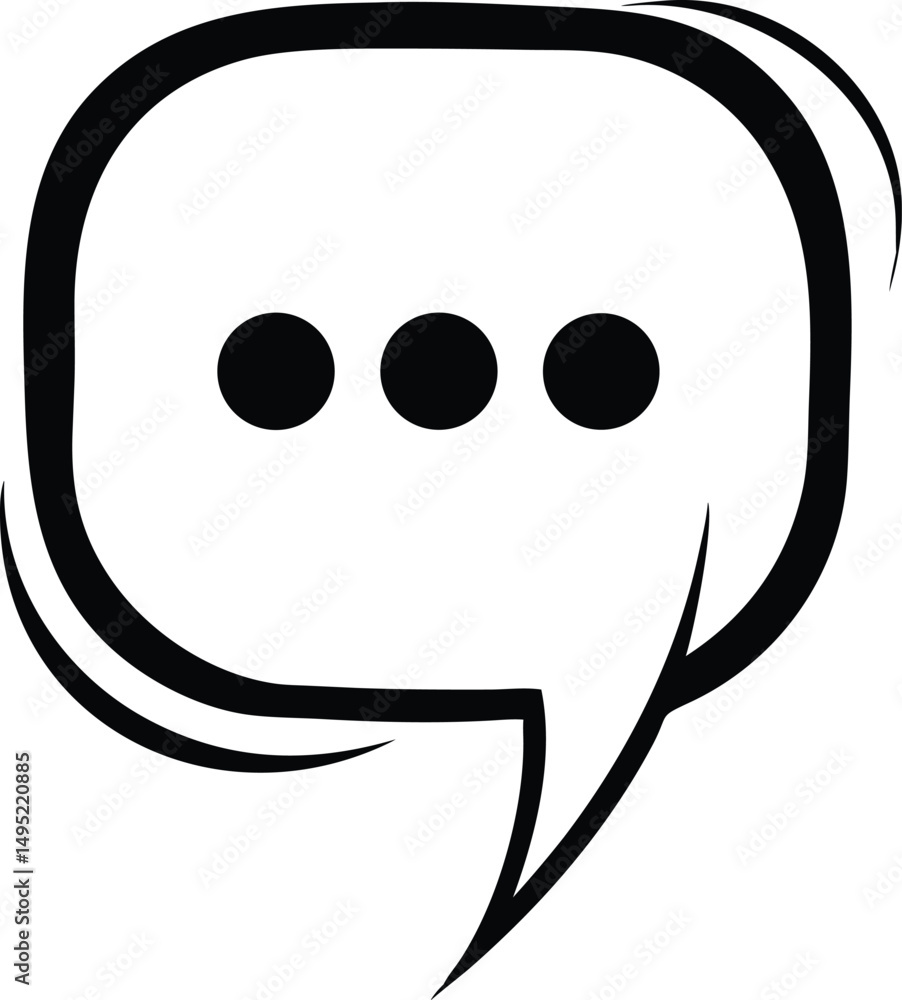 Poster minimalist round edged square chat bubble logo design for messaging app