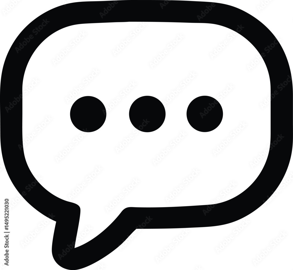 Poster minimalist black chat bubble vector logo design with rounded square edges