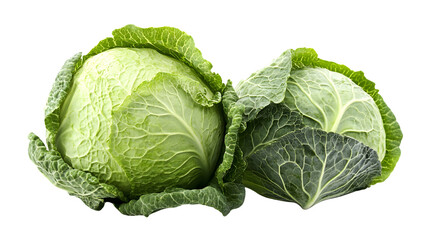 Obraz premium Fresh Cabbage Head Isolated on Transparent Background for Visual Projects