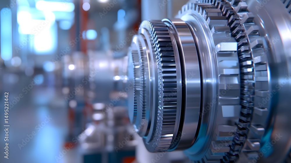 Aufkleber close-up view of intricate gears in a mechanical engineering design
