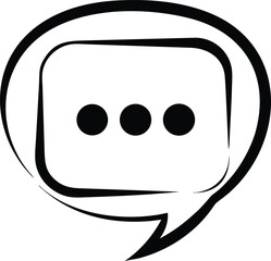 Minimalist black chat bubble logo design with rounded edges and transparency