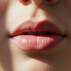 Fototapeta premium mouth face lips make up cosmetics lipstick glow beautiful model