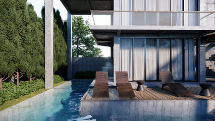HOTEL SWIMING POOL RENDER