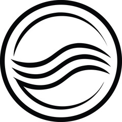 Minimal circle logo with simple wave line design for branding