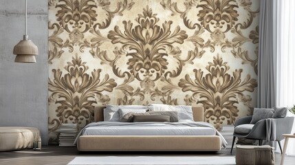 Elegant wall decor with a classic damask pattern.