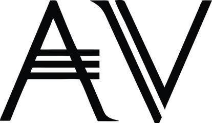 Minimalist monogram logo design featuring letters a and v in a flat style