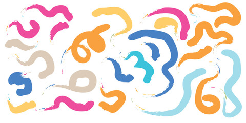 Hand drawn organic rectangle frames. Abstract doodle liquid shapes. Organic free flat blobs. Irregular fluid bubbles. Empty text box. Vector illustration isolated on white background.