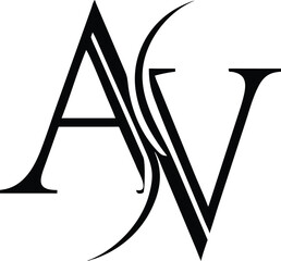 Minimalist monogram logo design featuring letters a and v in a simple style