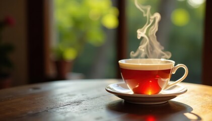 Elegant porcelain teapot & delicate teacup, steaming tea , oolong tea, teapot, drink