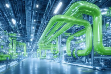 Green hydrogen gas, produced through a hydrogen renewable energy pipeline, is harnessed to create clean electricity, with connections to Generative Ai