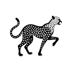 Obraz premium Flat and Minimal Luxury running cheetah animal logo vector illustration isolated on white background