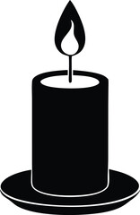 Burning candle silhouette vector illustration
