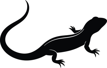  Sand lizard silhouette vector.