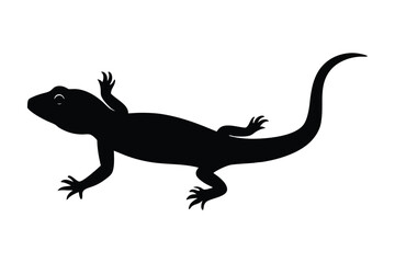 Naklejka premium Sand lizard silhouette vector illustration