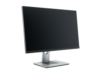 LCD monitor and TV screen Isolated on transparent background with flat digital display