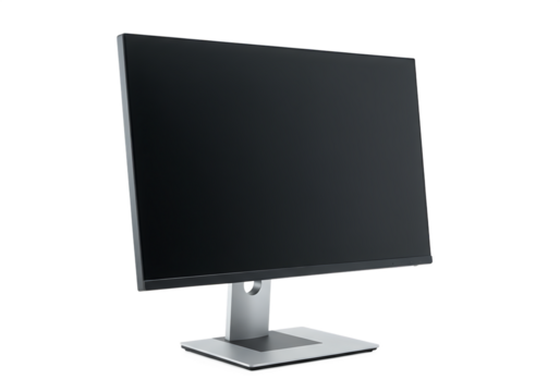 LCD monitor and TV screen Isolated on transparent background with flat digital display