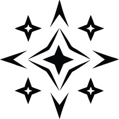 Clean star logo design with five thin symmetric strokes perfect for branding