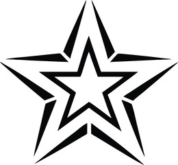 Clean black silhouette star logo design representing excellence and innovation