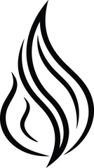 Minimalist flame icon design depicting heat and passion for logo design