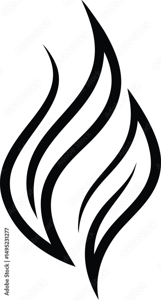 Poster minimalist flame icon single line vector shape for logo design