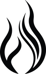 Abstract minimalist flame icon in single line style for logo design