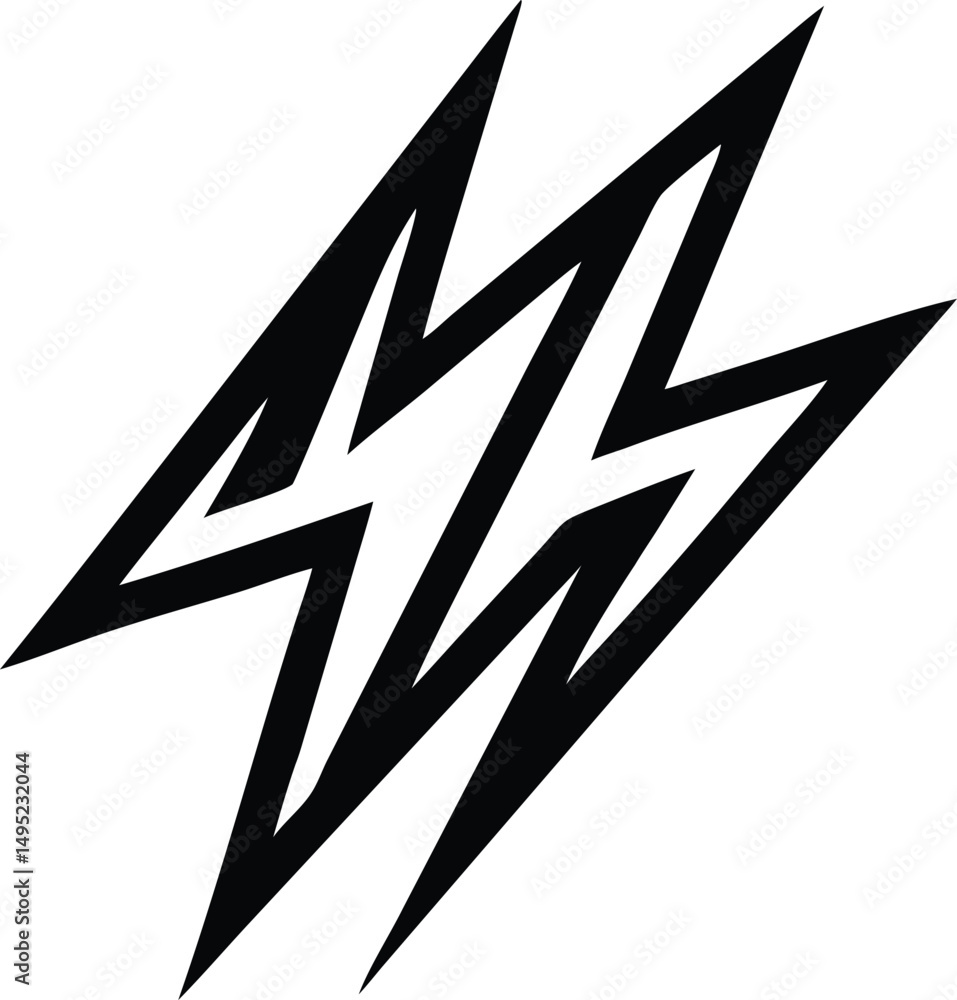Poster abstract minimalist lightning bolt logo design with sharp angular edges