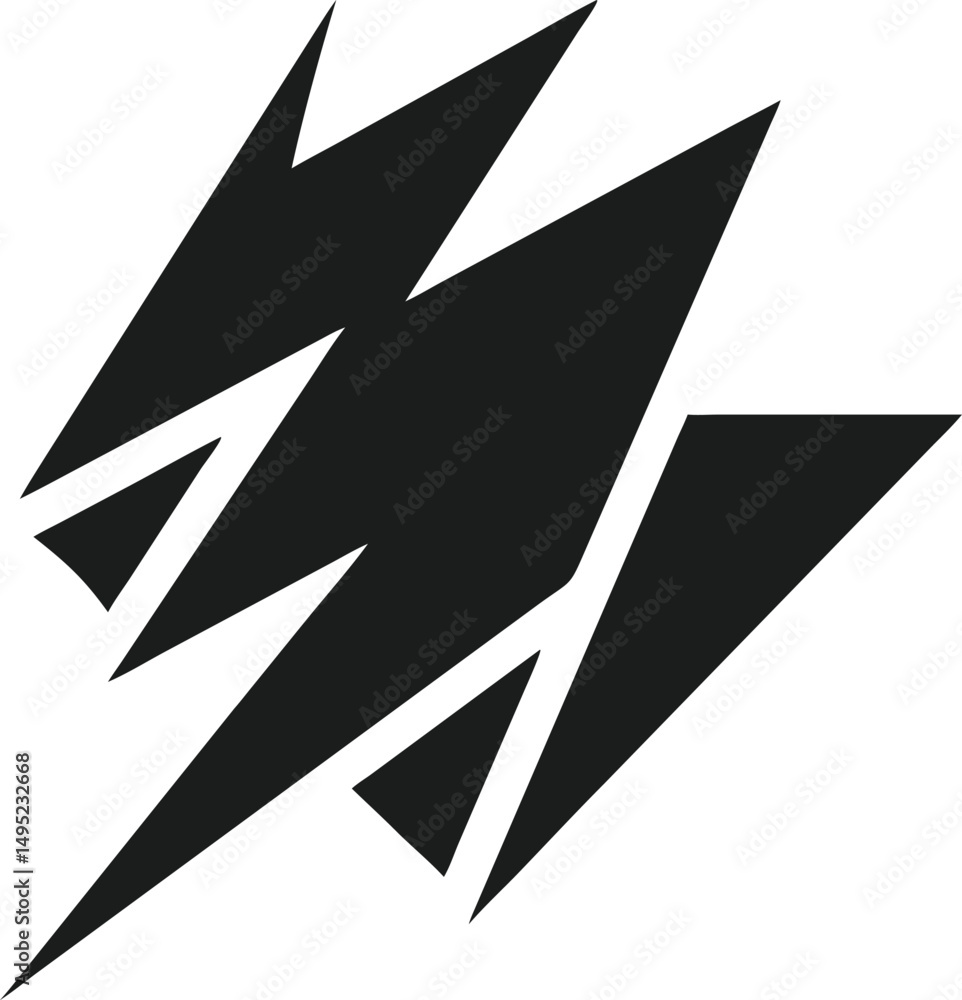 Poster minimalist abstract lightning bolt logo design with sharp angular shapes